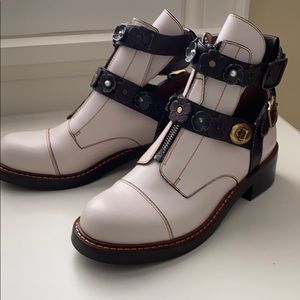 Coach Tea Rose Cut-Out Booties